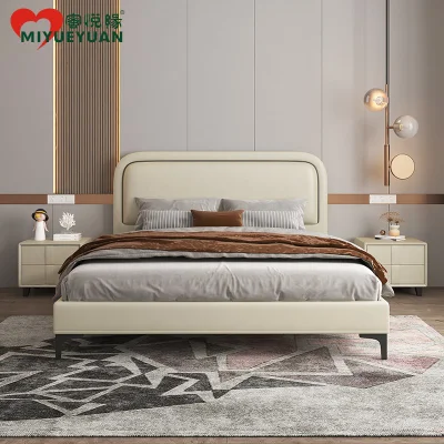  Muebles de dormitorio moderno Inicio China establezca Rey cama Queen Size cama de cuero