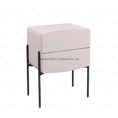 Muebles de dormitorio estilo moderno minimalista de cuero artificial Nightstands