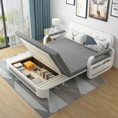Función de multiplicación Sofá cama plegable de tela para sala de estar