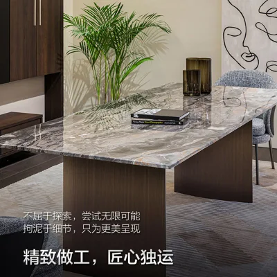 Muebles de madera Sintered Stone Mesa y Sillas comedor Casa Muebles