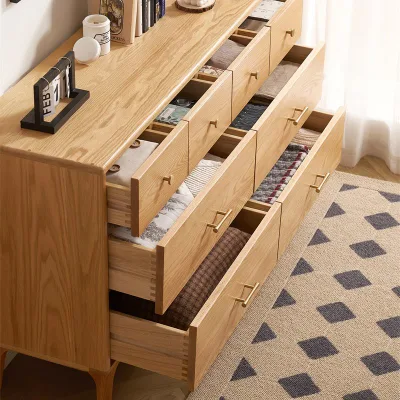 Roble sólido moderno 8 Cajón Armario de dormitorio Almacenaje Muebles Dresser