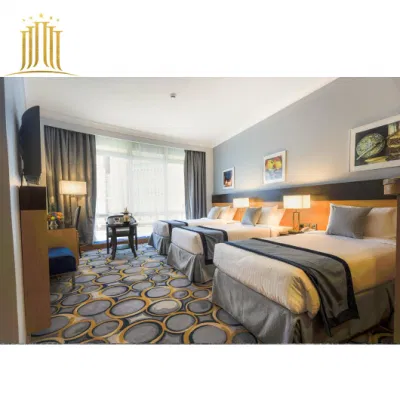 China Venta al por mayor Muebles de madera maciza para sala de estar de hotel de lujo de 5 estrellas Muebles de dormitorio modernos Cama de madera.