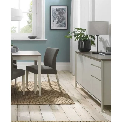 Bergen Grey Washed Oak y mesa de comedor extensible de color gris Para el salón comedor Mesa y silla Muebles