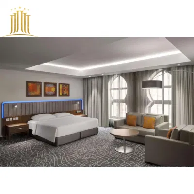China Venta al por mayor Muebles de madera maciza para sala de estar de hotel de lujo de 5 estrellas Muebles de dormitorio modernos Cama de madera.