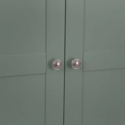 Armario de pared alto con puertas dobles pintadas de verde, nuevo en la costumbre china de 2023. Ideal para el almacenamiento de ropa contemporánea en el hogar, dormitorio de hotel o armario.