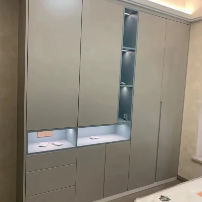 Muebles de dormitorio personalizados, Soluciones integrales para guardarropa de muebles modernos, acabado en melamina, Paneles de puertas de mascotas, Paneles de puertas pintadas, Multi-