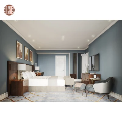 Conjunto de muebles de habitación de hotel de lujo moderno personalizado de 5 estrellas para villa, apartamento.