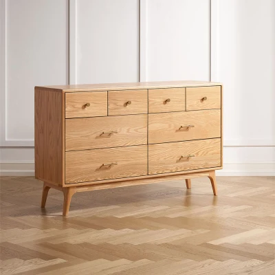 Roble sólido moderno 8 Cajón Armario de dormitorio Almacenaje Muebles Dresser