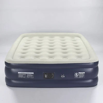 Alto rendimiento Blue Travel Camping Interior Guest fácil inflado Cama inflable de 18&quot; con bomba de aire Buit-In