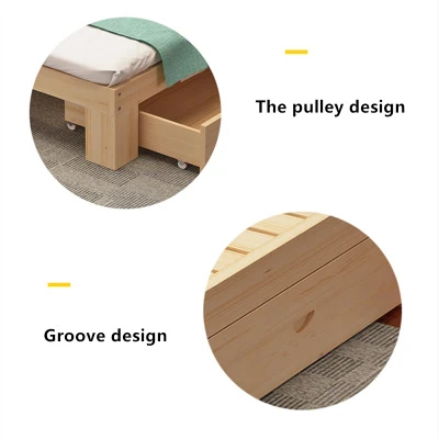 La nueva cama de pino macizo Muebles de Dormitorio 0223