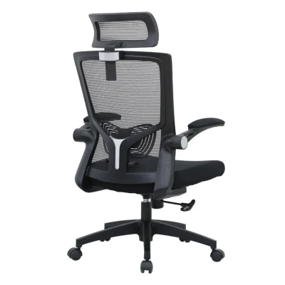Muebles modernos silla de tela Oficina silla giratoria ergonómica Lounge con Reposabrazos abatible