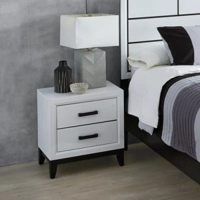 Nova completamente contemporáneo 6 piezas completamente blanco y negro de cuadros Paquete de dormitorio