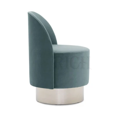 Salón clásico Sofá Ocio Armless Ronda Dormitorio Sofá giratorio Salón de terciopelo terciopelo moderno sillón giratorio de acento