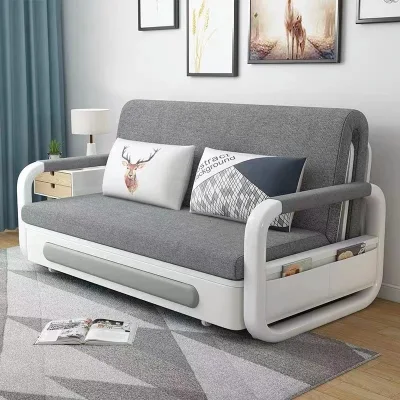Función de multiplicación Sofá cama plegable de tela para sala de estar