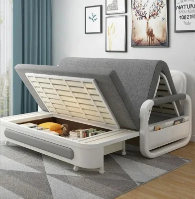 Función de multiplicación Sofá cama plegable de tela para sala de estar