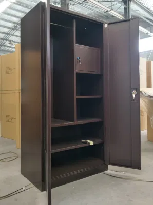 Armario de dos puertas Classic Metal Clothing Armario dormitorio espejo armario Armario Comprar Almirah Acero Living Room Muebles