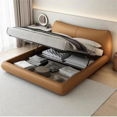 Italiano minimalista Nuevo de gama alta ligero de lujo moderno Master Leather Doble Mobiliario de dormitorio