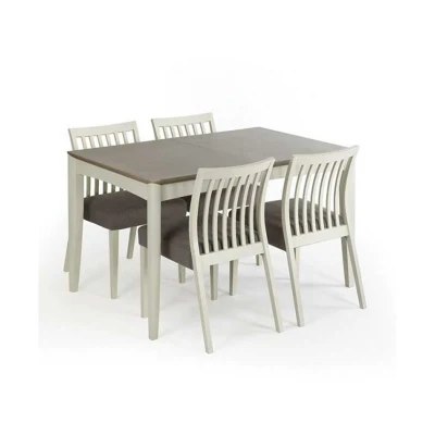 Bergen Grey Washed Oak y mesa de comedor extensible de color gris Para el salón comedor Mesa y silla Muebles