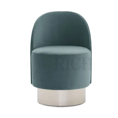 Salón clásico Sofá Ocio Armless Ronda Dormitorio Sofá giratorio Salón de terciopelo terciopelo moderno sillón giratorio de acento
