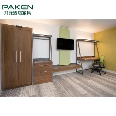  Hotel moderno, muebles de dormitorio ARMARIO DE MADERA Silla de escritorio de estudio Portaequipajes conjuntos de muebles de la habitación de hotel