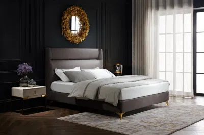  Zhida OEM&amp;ODM moderno dormitorio mobiliario de lujo cama de matrimonio tamaño king doble Cama de madera maciza para el apartamento Villa Hotel