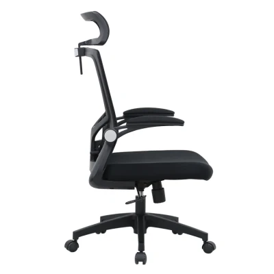 Muebles modernos silla de tela Oficina silla giratoria ergonómica Lounge con Reposabrazos abatible