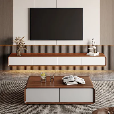 Mobiliario de Sala de estar moderno al por mayor Top TV Stand y.. Mesa de café Set Madera