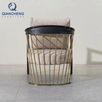 Mobiliario de Sala de estar cómodo Madera Acero inoxidable silla Accent Ocio Sillón