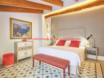 Comercial de madera de estilo vintage americana moderna Villa Apartamento Muebles de dormitorio cama King Size para proyecto hotelero