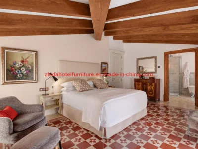 Comercial de madera de estilo vintage americana moderna Villa Apartamento Muebles de dormitorio cama King Size para proyecto hotelero