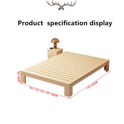 La nueva cama de pino macizo Muebles de Dormitorio 0223