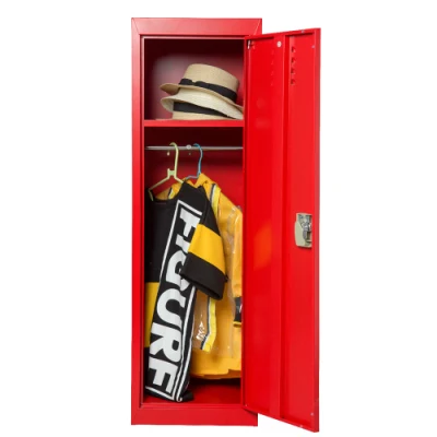  Dormitorio pequeño armario de una sola puerta púrpura Kids Closet Armario Vestidores Muebles de metal