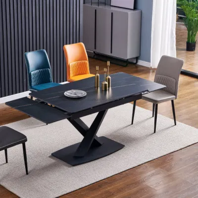Nuevo estilo colorido mosaico de las piernas deformadas Comedor Extensible Mesa Comedor superior de cerámica