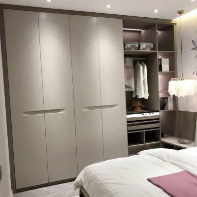 Muebles de dormitorio personalizados, Soluciones integrales para guardarropa de muebles modernos, acabado en melamina, Paneles de puertas de mascotas, Paneles de puertas pintadas, Multi-