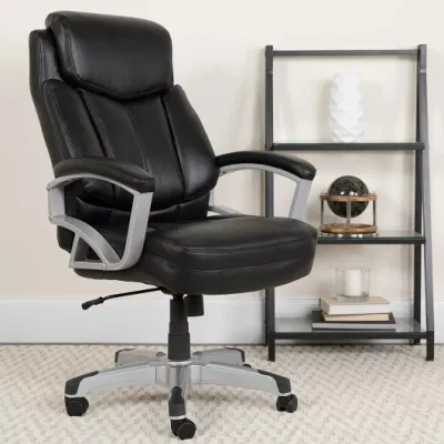 Comercio al por mayor de cuero de lujo Masaje de Espalda alto ergonómico sillas de oficina ejecutiva sillón giratorio con ruedas y el reposabrazos