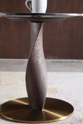 Modernos muebles de madera mármol metálicos Sala de estar de lado la decoración de cristal Lámpara de mesa de café