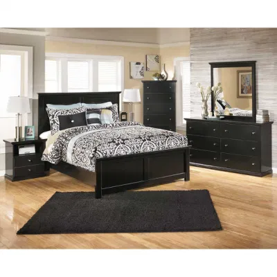  China pintado de negro al por mayor de 5 piezas de madera juego de dormitorio muebles incluyen Single Doble cama King Size que componen Vantity armario vestidor