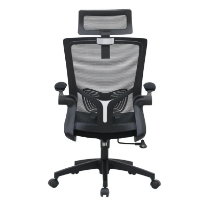 Muebles modernos silla de tela Oficina silla giratoria ergonómica Lounge con Reposabrazos abatible