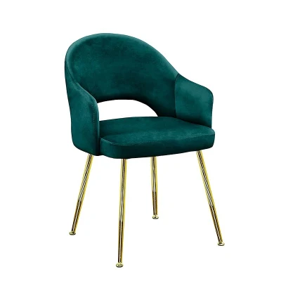 La tapicería de terciopelo Whoelsale baratos silla de metal moderno salón comedor salón de ocio para banquetes Bar Restaurante del Hotel Fiesta tejido cuero pu muebles mesa