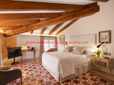 Comercial de madera de estilo vintage americana moderna Villa Apartamento Muebles de dormitorio cama King Size para proyecto hotelero