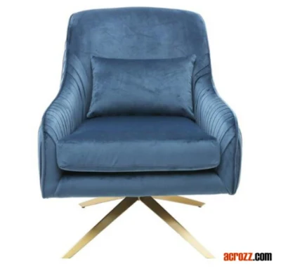  La tapicería de terciopelo Giratorio de Acero Inoxidable acento silla de salón sillas sillón de ocio para muebles de salón