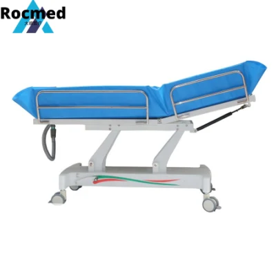  Mayorista Manual Móvil Manual hidráulico eléctrico disponible Ducha Trolley ajustable Altura Hospital Ducha Baño cama para paciente China Precio de fabricante