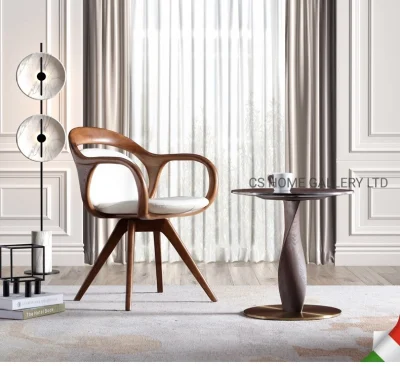 Modernos muebles de madera mármol metálicos Sala de estar de lado la decoración de cristal Lámpara de mesa de café