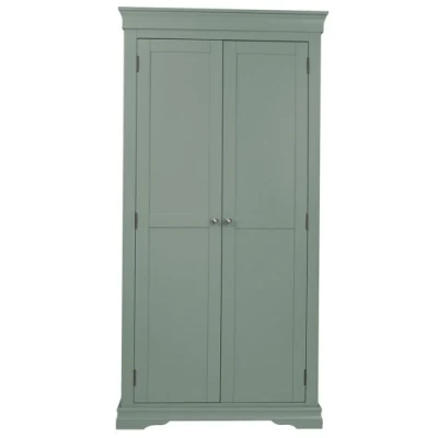 Armario de pared alto con puertas dobles pintadas de verde, nuevo en la costumbre china de 2023. Ideal para el almacenamiento de ropa contemporánea en el hogar, dormitorio de hotel o armario.