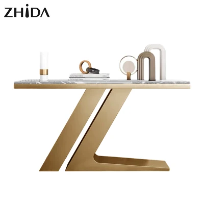  Diseño moderno de metal de mármol de la consola de la pierna tabla para el Salón Dormitorio