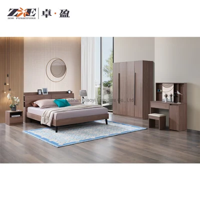 Personalización básica 1% de descuento Venta al por mayor Personalizable Diseño moderno Hotel Armario Cama Hogar Dormitorio Muebles de madera