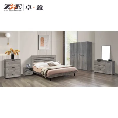 Muebles cama único juego de dormitorio moderno de madera MDF