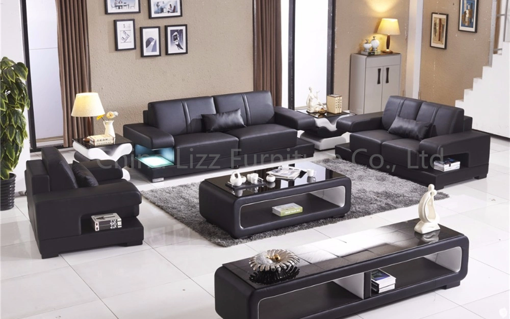 Office Modern European Leisure Sectional Genuine Leather Sofa Furniture