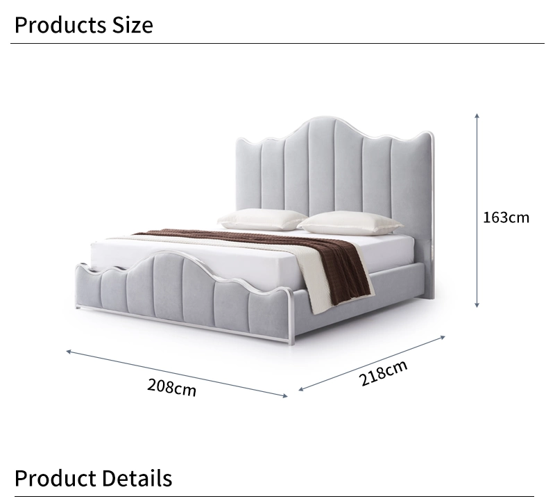 Luxury Modern Design Wholesales Sleeping Bedroom Home Office Hotel Apartment Furniture Set King Queen Size Fabric Bed