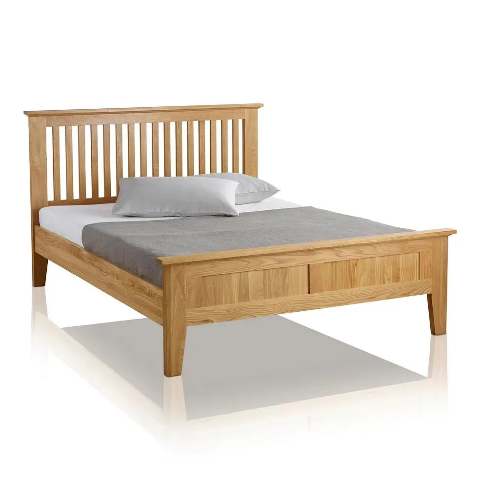 Chinese Wholesale Rustic Solid Oak Wooden Single Double King Queen Sized Bedroom Bed Used in Home Bedroom Hotel Furniture